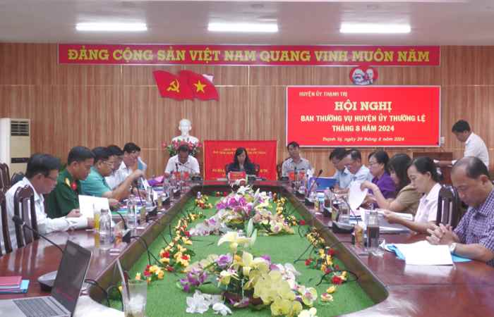 Thạnh Trị: Ban Thường vụ Huyện uỷ tháng 8 năm 2024